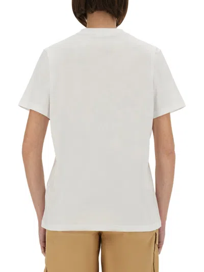 Ganni White Crewneck T-shirt With Maxi Logo On The Front
