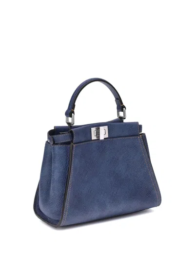 Fendi Peekaboo Mini Handbag In Blue