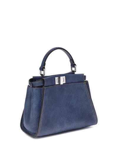 Fendi Peekaboo Mini Handbag In Blue
