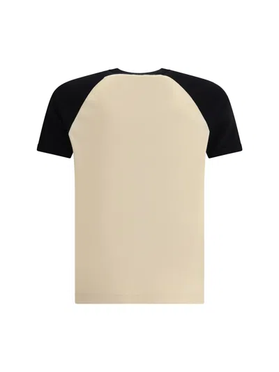 Valentino Sleeve Contrast Graphic Print Crew Neck In Neutral