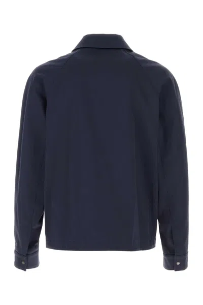 Fendi Giubbino In Cotone Stretch Blu Navy  Uomo
