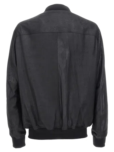 Rick Owens Bauhaus Flight Casual Jackets And Parka Black In Black