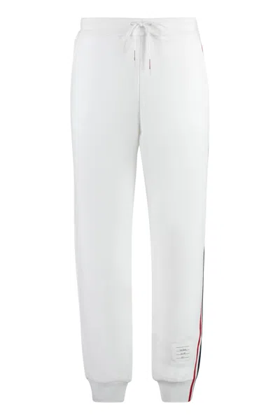 Thom Browne Wool Track-pants With Knitted Side Stripes In White
