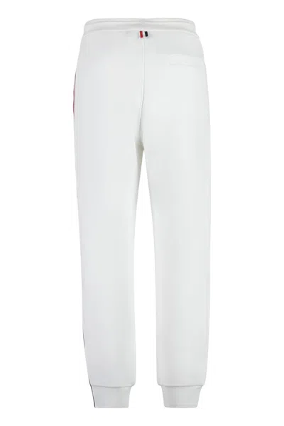 Thom Browne Wool Track-pants With Knitted Side Stripes In White