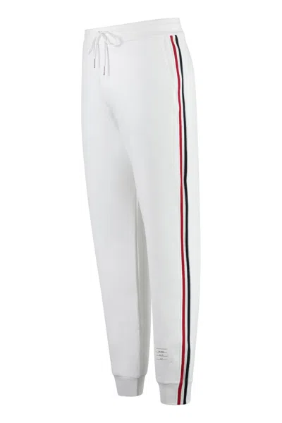 Thom Browne Wool Track-pants With Knitted Side Stripes In White