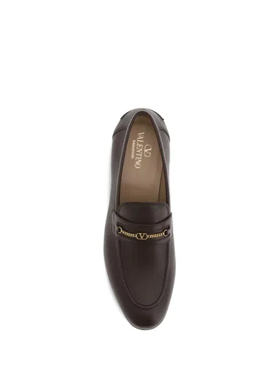Valentino Garavani Vlogo Signature Leather Loafer In Brown