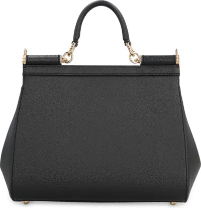 Dolce & Gabbana Sicily Grande Leather Handbag In Black