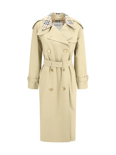 Burberry Check Collar Long Castleford Trench Coat Clothing