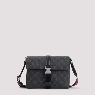 Gucci Black Crossbody Bag With Metallic Buckle In Black