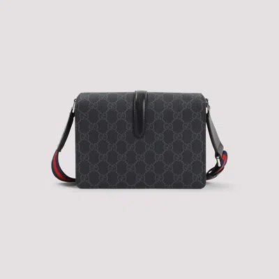Gucci Black Crossbody Bag With Metallic Buckle In Black