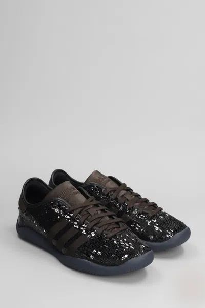 Adidas Originals By Wales Bonner Lo Pro Sequin Sneakers In Black Fabric In Brown