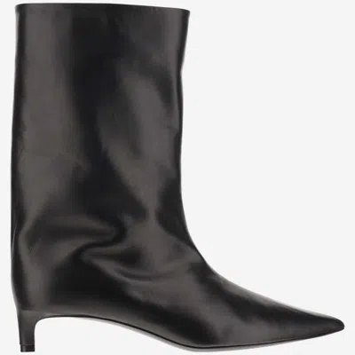 Jil Sander Black Leather Ankle Boots