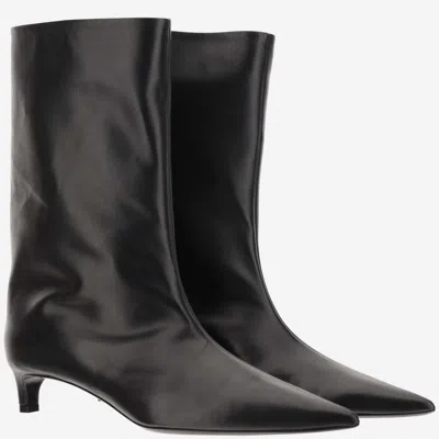 Jil Sander Black Leather Ankle Boots