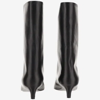 Jil Sander Black Leather Ankle Boots