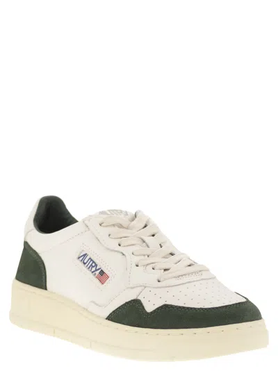 Autry Goatskin And Suede Medalist Low Sneakers In White