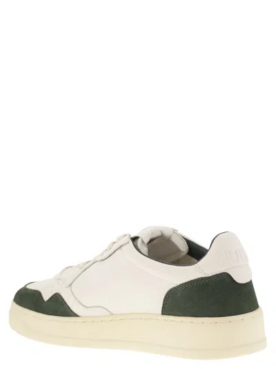 Autry Goatskin And Suede Medalist Low Sneakers In White