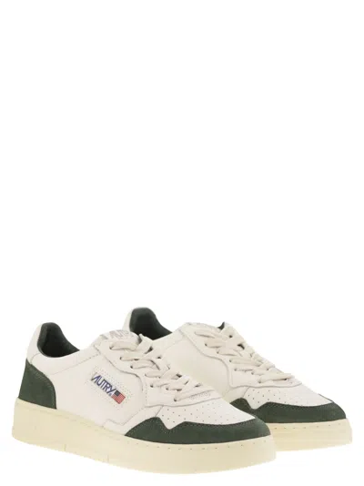 Autry Goatskin And Suede Medalist Low Sneakers In White
