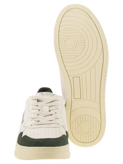 Autry Goatskin And Suede Medalist Low Sneakers In White