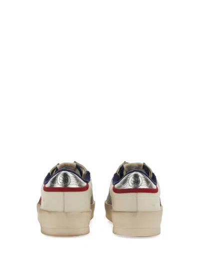 Golden Goose Stardan Leather And Net Upper Suede Toe And Star Laminated Heel Sneakers White In White