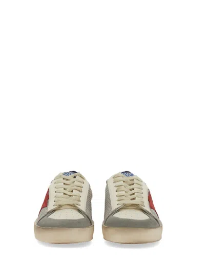 Golden Goose Stardan Leather And Net Upper Suede Toe And Star Laminated Heel Sneakers White In White