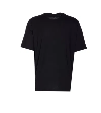 Amiri Black Crewneck T-shirt With Logo Lettering Print On The Front In Cotton Man