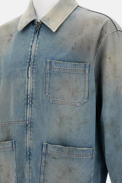 Golden Goose 'mackenzie' Denim Jacket Featuring Faded Effect