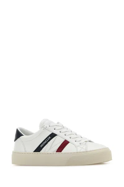 Moncler Petit Monaco Leather Sneakers In Yellow