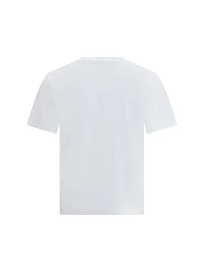 Dsquared2 Men White Crewneck T-shirt With Logo Lettering On The Front In Cotton Man In White