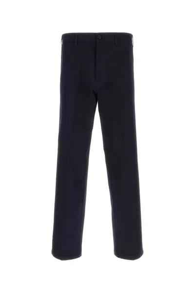 Prada Pantalone In Gabardine Nero Uomo In Black
