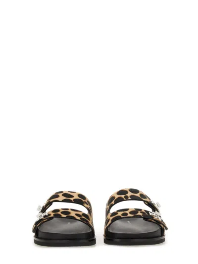 Tory Burch Sporty Slide Sandal With Twist Details Scarpe Basse Animalier In Animal Print