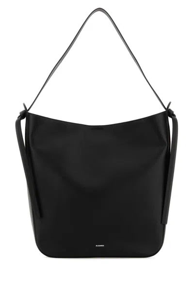 Jil Sander Borsa Shopping In Pelle Nera  Donna In Black