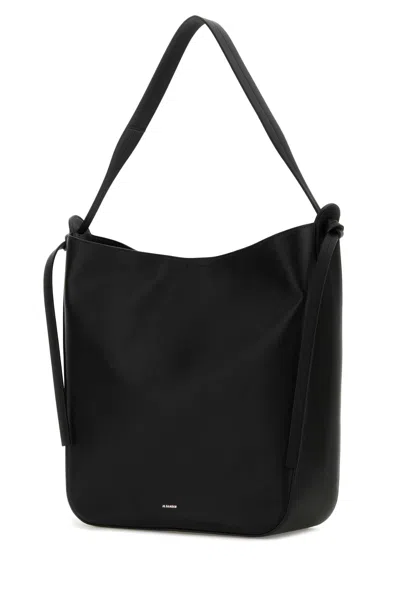 Jil Sander Borsa Shopping In Pelle Nera  Donna In Black