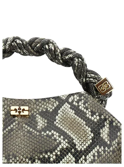 Ganni Women Small Bou Snake Handbag In Gray