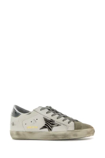 Golden Goose Deluxe Brand White Leather Super Star Classic Sneakers In Neutral