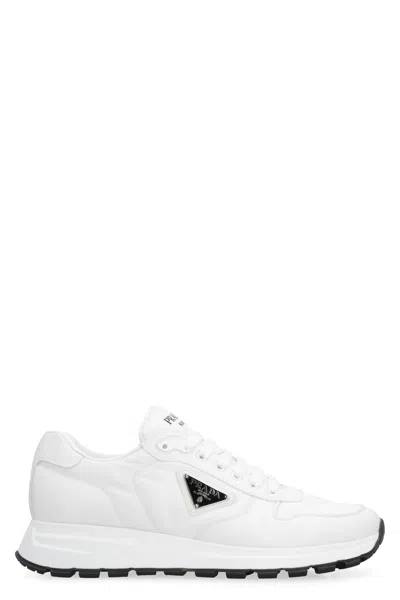 Prada White Nylon And Leather Prax 2.0 Sneakers In White