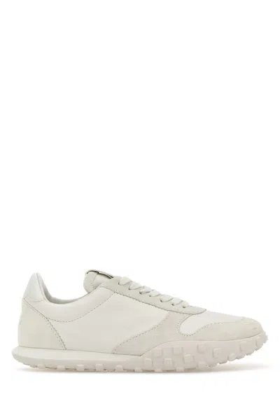 Jil Sander Women White Leather And Suede Moon Sneakers In Neutral