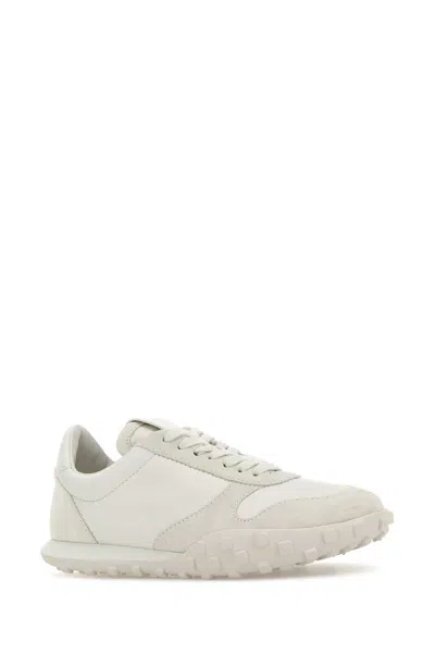 Jil Sander Women White Leather And Suede Moon Sneakers In Neutral