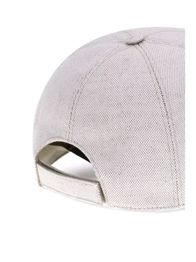 Prada Logoed Baseball Hat In White