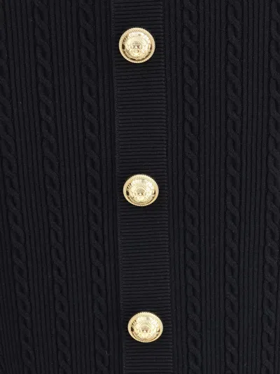 Balmain Black Skirt With Logo Buttons And Zip Closure In Black