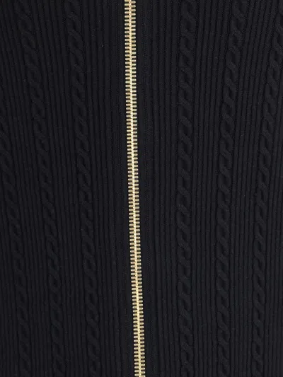 Balmain Black Skirt With Logo Buttons And Zip Closure In Black