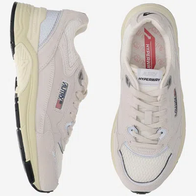 Autry 'hyperway' White Low Top Sneakers With Logo Patch On Side And Tongue In Neutral