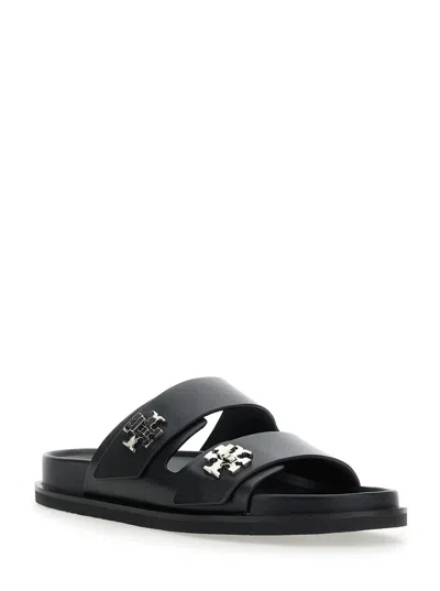 Tory Burch Double Strap Leather Flat Sandals