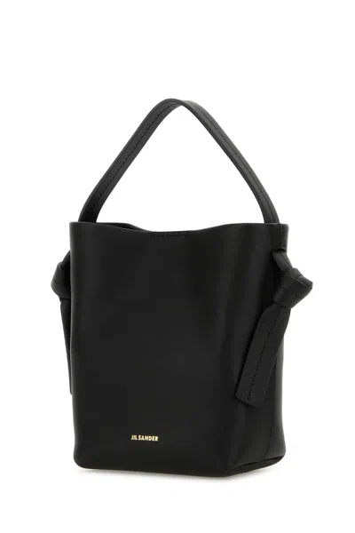 Jil Sander Black Leather Mini Knot Handbag