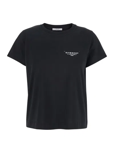 Givenchy Black Cotton Jersey Crewneck T-shirt In Black