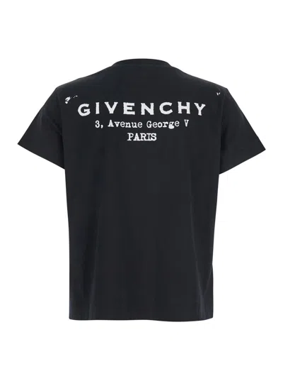 Givenchy Black Cotton Jersey Crewneck T-shirt In Black
