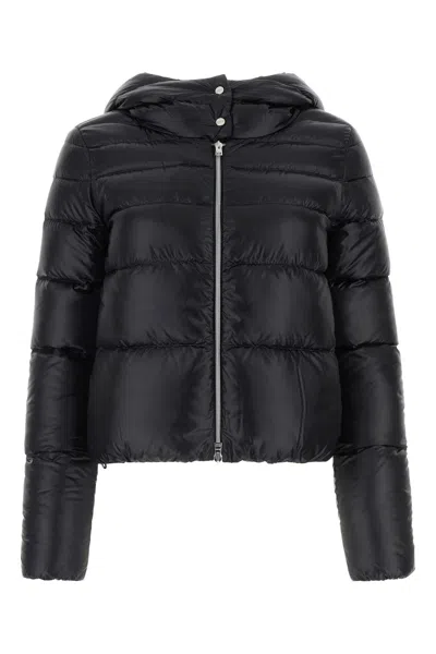 Herno Black Hooded Down Jacket In Nylon Woman In Black