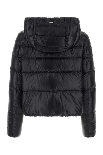 Herno Black Hooded Down Jacket In Nylon Woman In Black