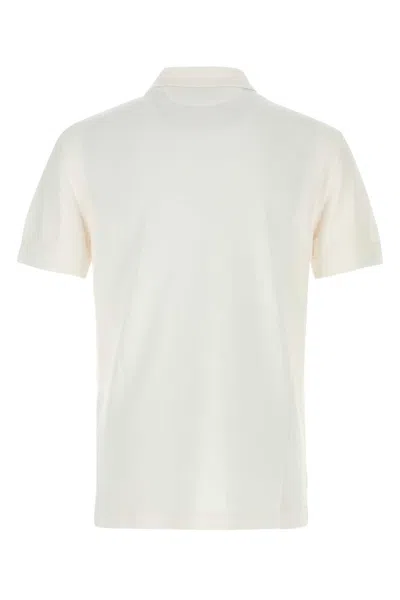Tom Ford White Polo Shirt With Classic Collar In Cotton Blend Man