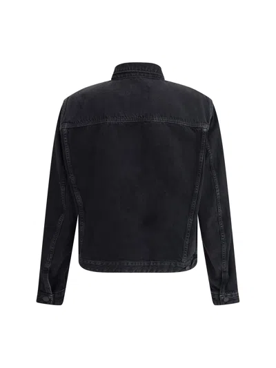 Dsquared2 Black Jacket With Classic Collar And Embossed Logo On The Front