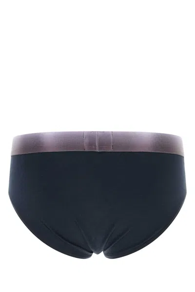 Emporio Armani Midnight Blue Stretch Cotton Brief In Blue